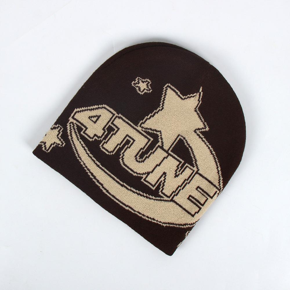 Elastic Beanies Cap Thickened Jacquard Hat Fashion Knitted Hat  Men Women