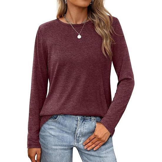 European & American Women's High-End Loose Round Neck Plus Size Winter Milk Silk T-Shirt