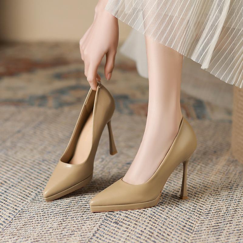 16-New sexy pointed thin heels high heels women's waterproof table super high heels igh heels