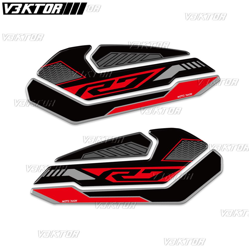 3D Resin Tank Pad Sticker Motorcycle Fuel Tank Protection Decal For R7 YZF R7 YZFR7 2021-2024 2023 2022
