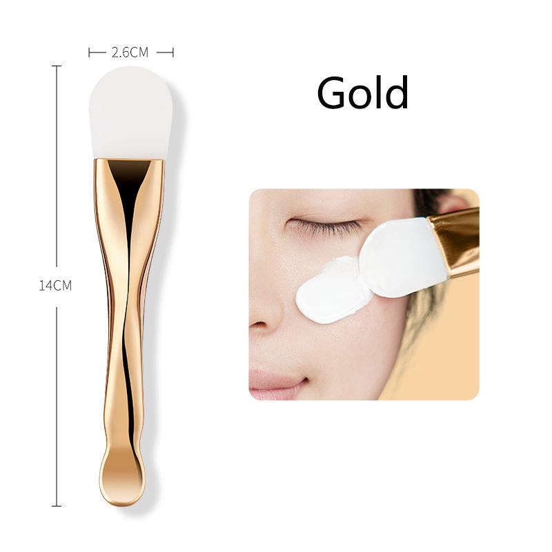 Silicone Facial Mask Brush Soft Head with Digging Spoon Dual-Use Mud Film Brush DIY Film Adjusting Beauty Tool Facial Skincare