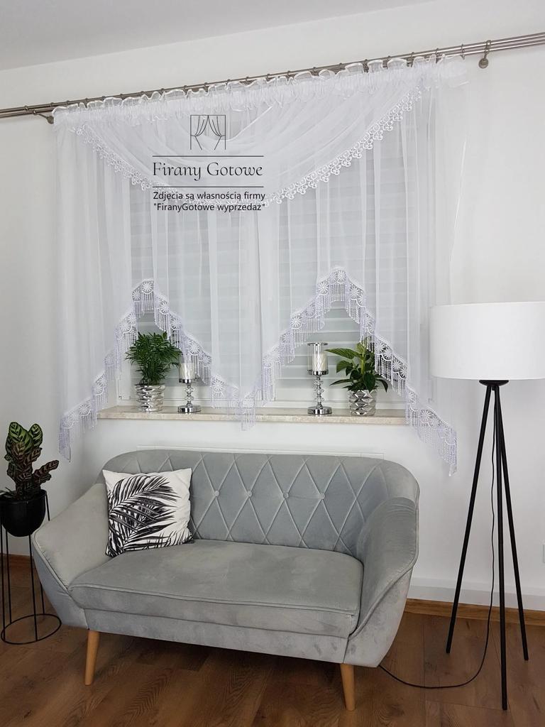 Curtain with Lambrequin and Guipure Lace 400x180cm