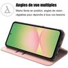 Coque de protection - BOOLING - pour Samsung Galaxy A56 5G - Antichoc - Cuir PU Rose - Fonction support