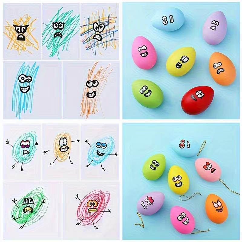 480/960pcs Cartoon Expressions Stickers Self-Adhesive Eyes Mouth Sticker With Playful Faces For Scrapbook DIY Decoration Parties