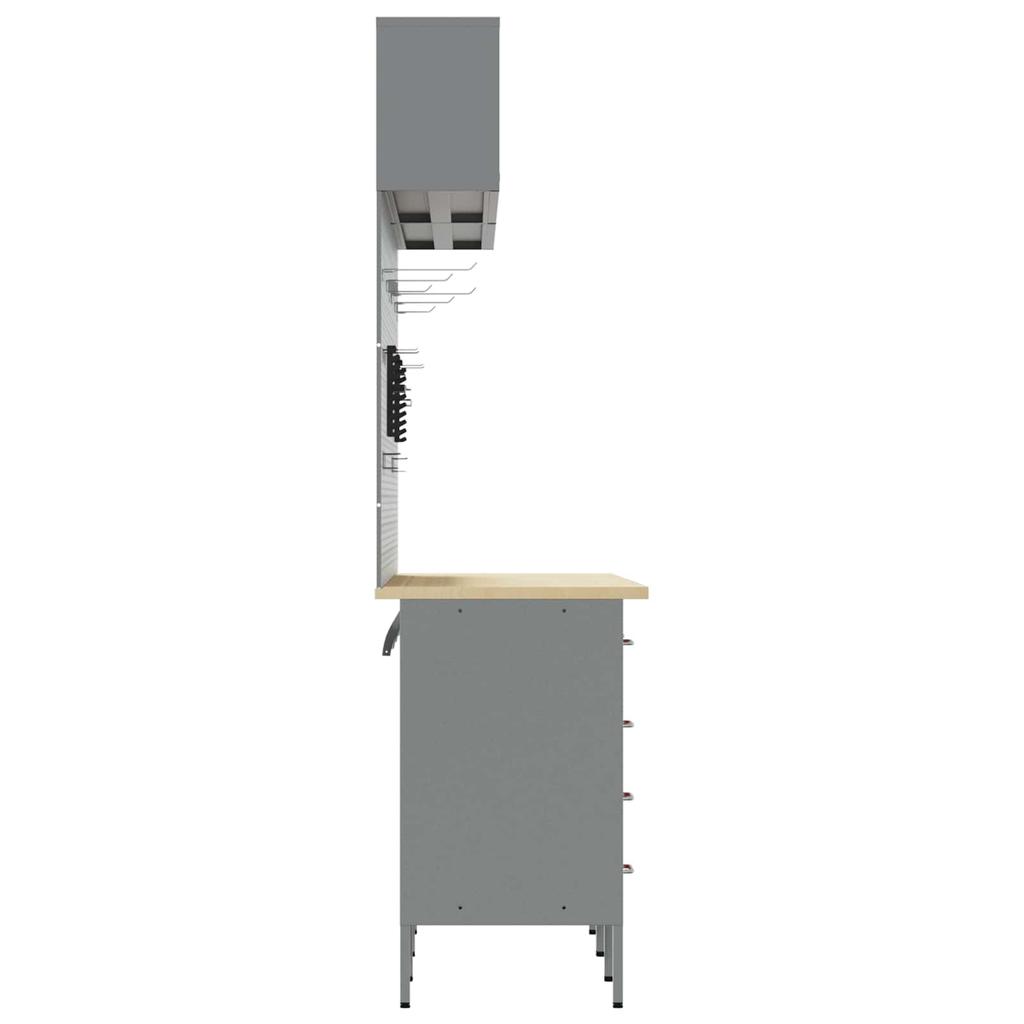 Workshop Cabinet Set with Drawers and Storage 10 pcs Red