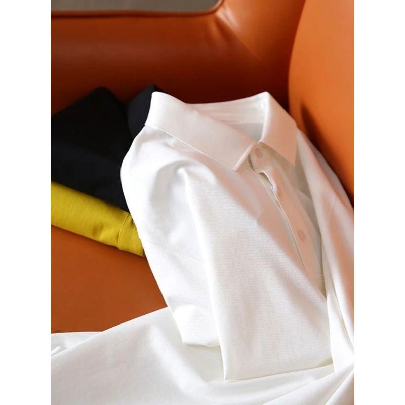 Light Luxury Dupont Sorona Cooling Polo Shirt Men's Short-Sleeved Summer Collared T-Shirt Export Men's Collared Shirt