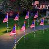8 Pcs USA Flag LED Solar Lights,4th Of July Decoration Solar Flag Lights for Yard,Garden,Pathway,Independence Day,Memorial Day