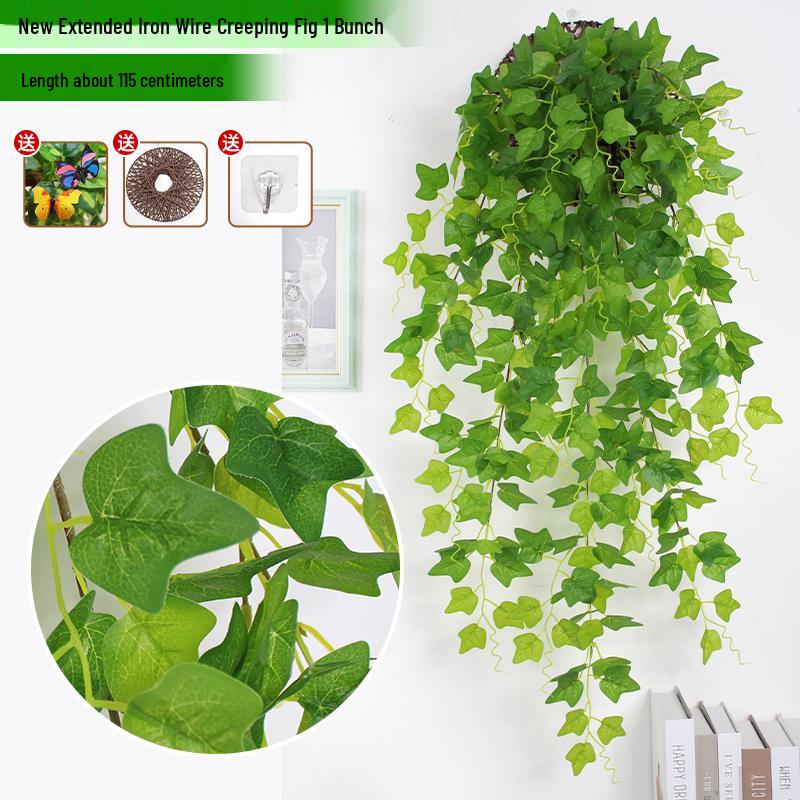 Artificial Pothos & Spider Plant Rattan Vine Wall Hanging for Indoor/Outdoor Decor