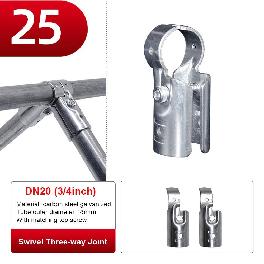 1Pcs 20/25/32mm Pipe Joint Carbon Steel Galvanized Fixed Clamp New Rod Support Rack  Clothes Display