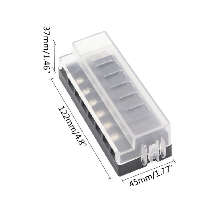 6 Way Car Boats Blade Fuses Box Block Holder 32V Power Distribution Panel Board