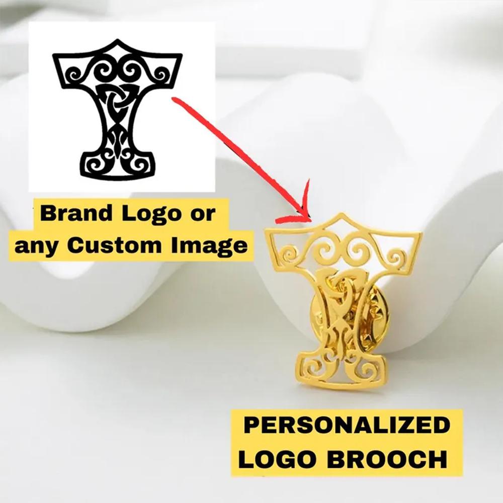 Personalized Company Painting Image Custom Brooch Lapel Pins Stainless Steel Collar Pin Gift Badges Jewelry for Clothes