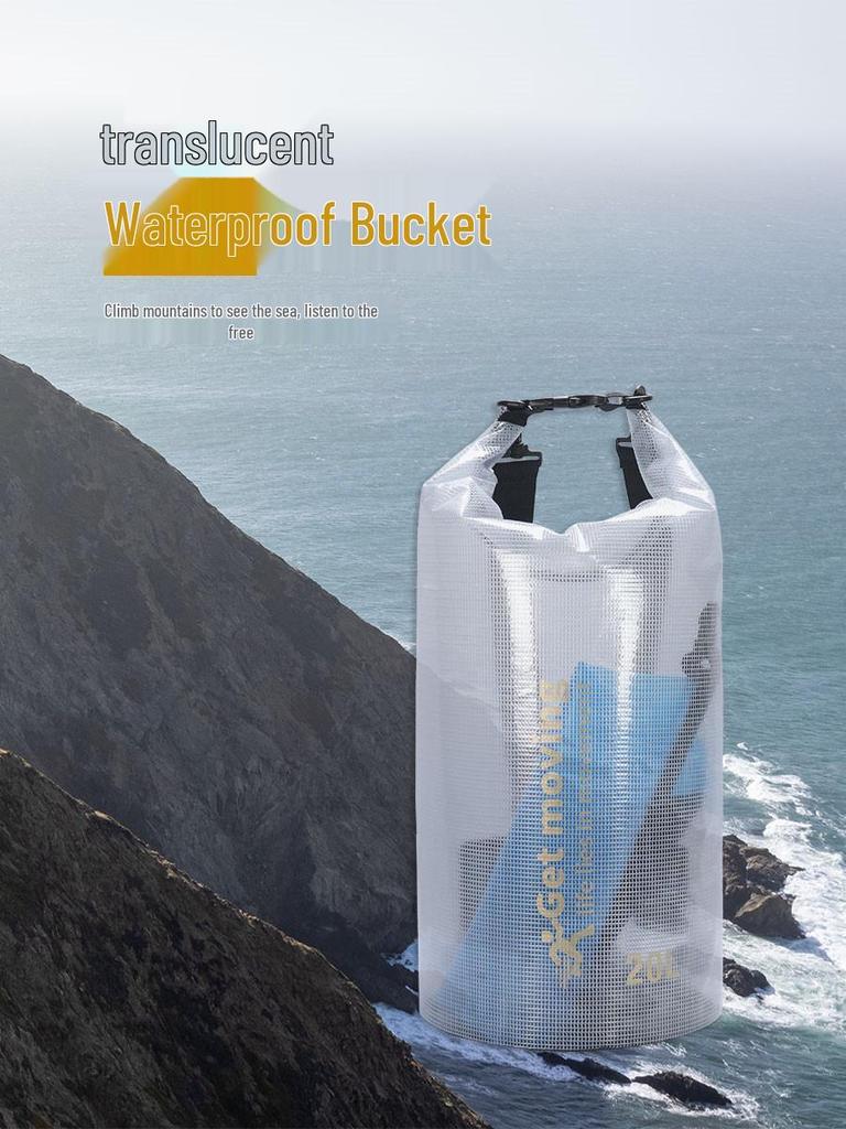 Portable Waterproof Mesh Swimming Bag - Translucent and Foldable for Outdoor Sports & Canyoning