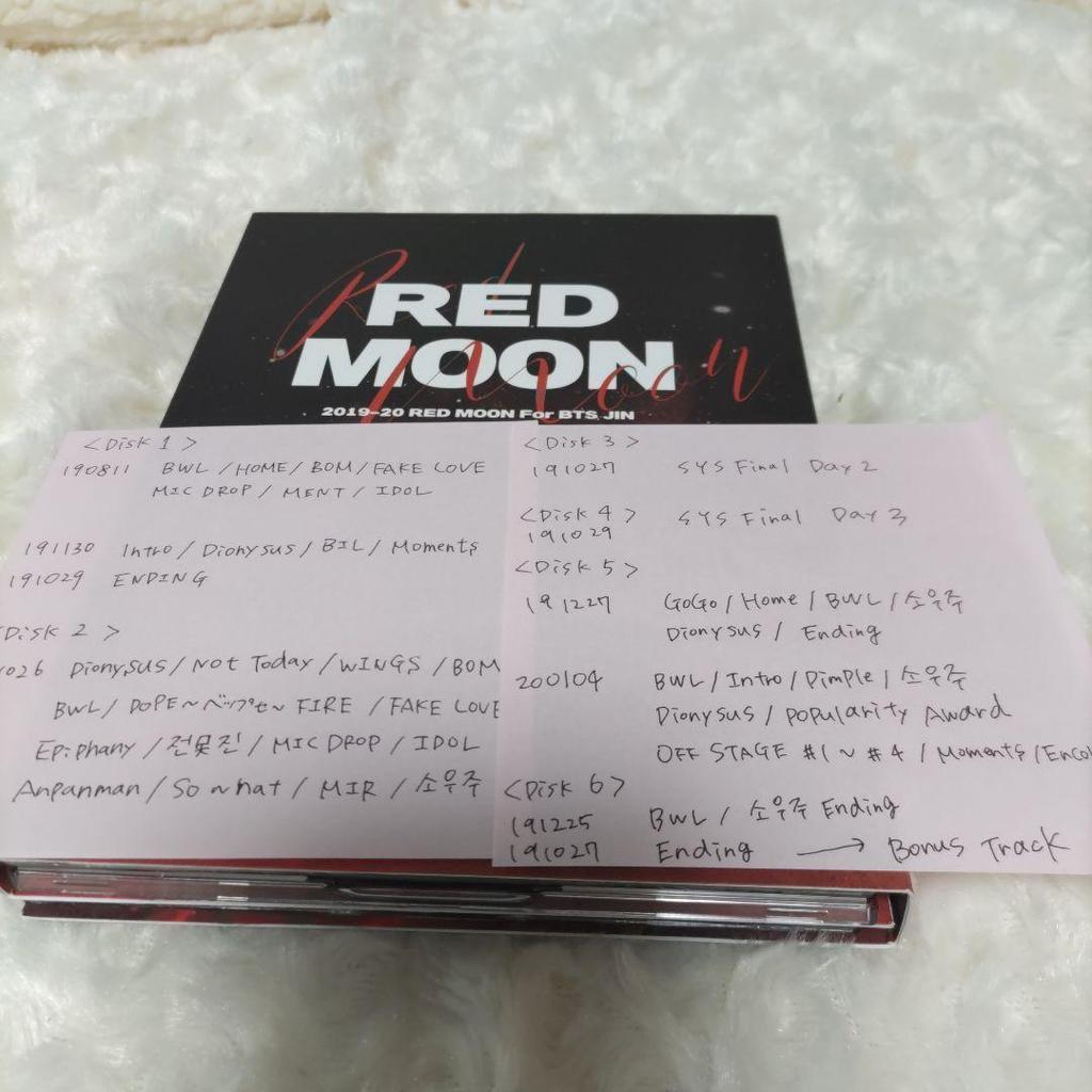 [USED] BTS JIN Master APPLE TAPE RED MOON DVD
