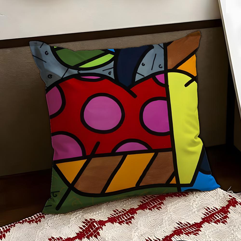BBritto Art Design Copricuscino Reversibile Morbido Resistente Federa per Cuscino Casa Auto Uso Multi-Scena per Comfort Quotidiano