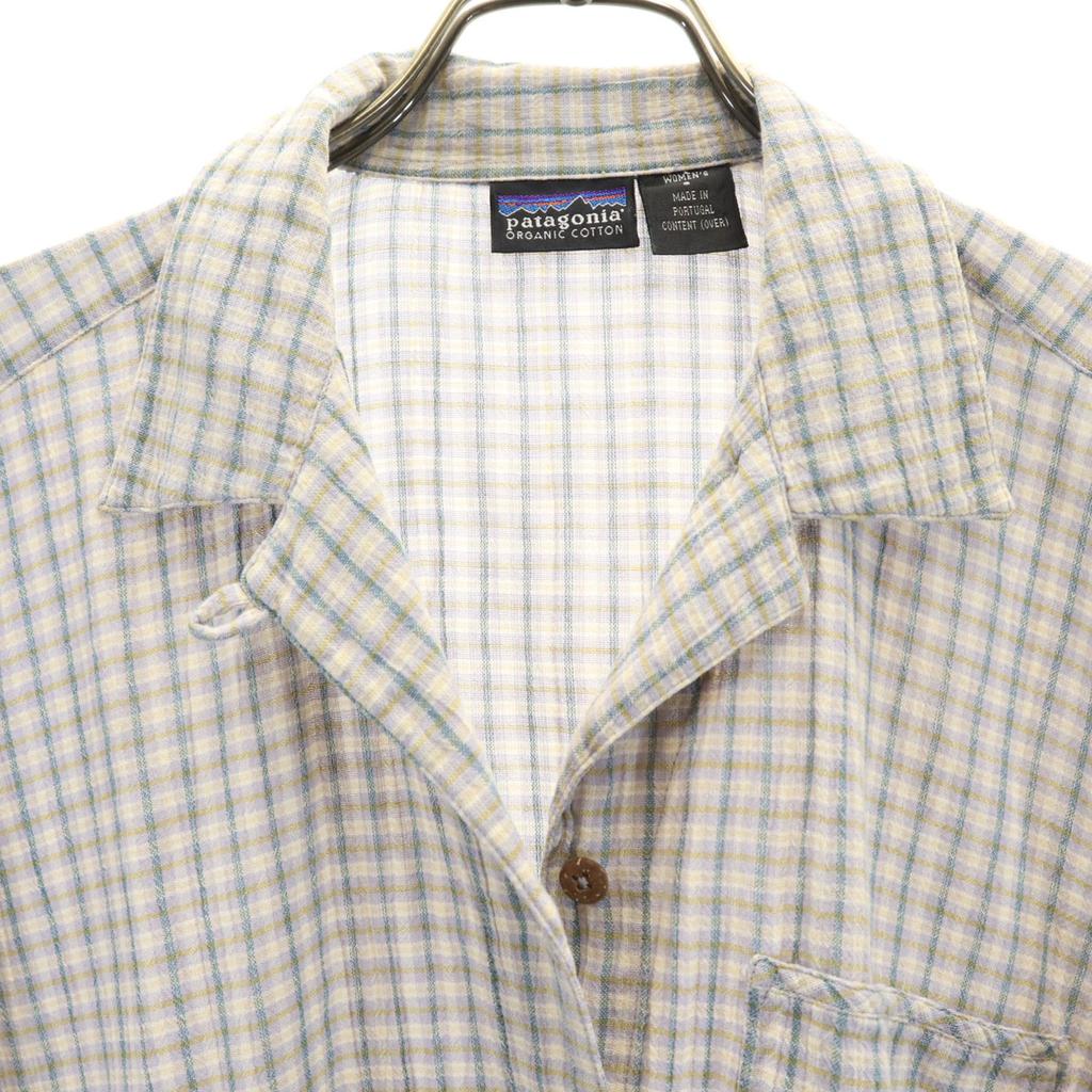 Patagonia Check Short Sleeve Open Color Shirt S Blue RN51884 Outdoor Women Used