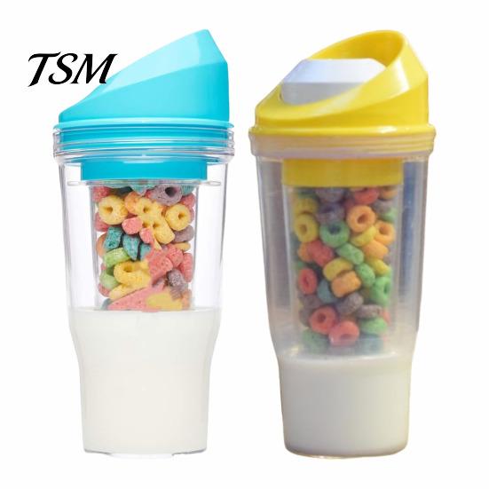 Tazza per la Colazione per Studenti a Doppio Strato Cereali da Asporto Contenitore Ermetico con Scomparti Separati Resistente alle Crepe Latte e Portatile E Veloce Adulti