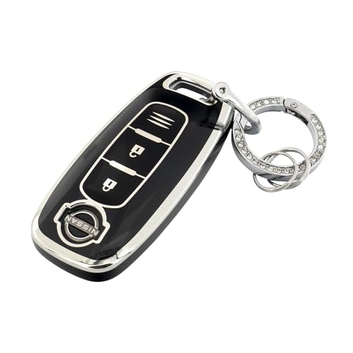 

[SKYBELL] Чехол для ключа, Крышка ключа Nissan, Serena, C28, X-Trail, T33, Sakura, B6, Nissan, 2 кнопки, Интеллектуальный ключ, Смарт-ключ (черный)