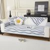 Plush Skin Friendly Sofa Cover Winter Minimalist Style Wave Patterned Fabric Sofa Cover Non-slip Anti Cat Scratch Couch Cover