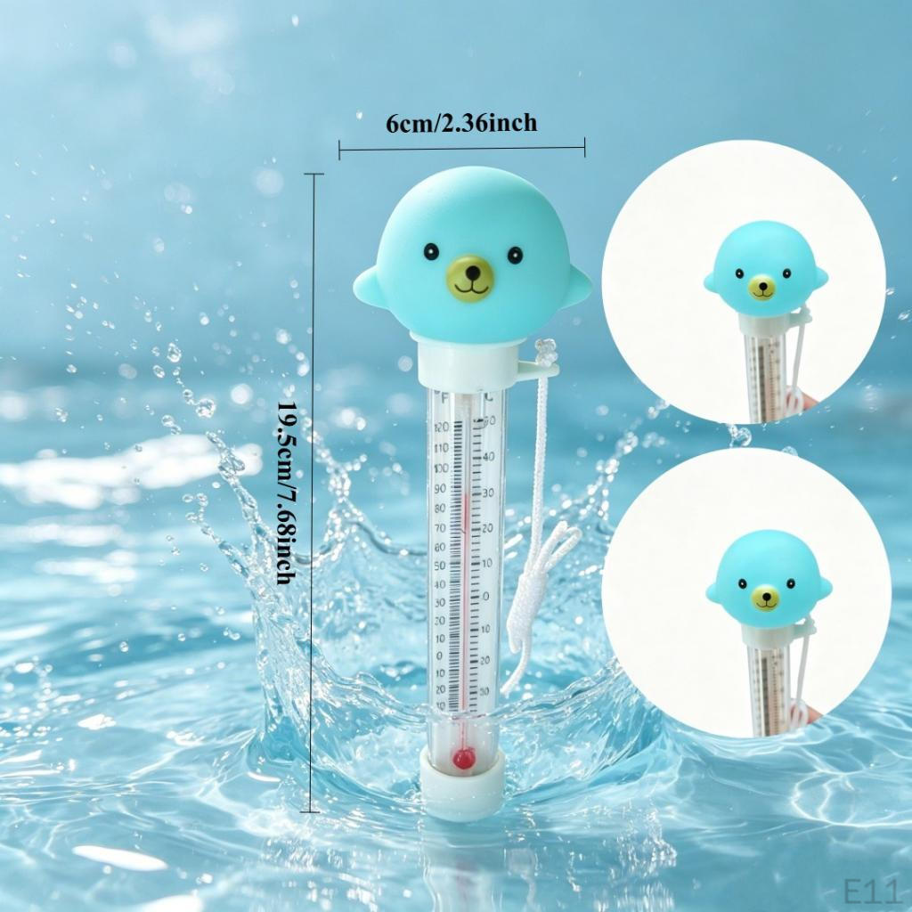 Floating Pool Thermometer Portable Water for Pond Spas Tubs 9x19cm Crab