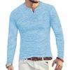 Men's Henley Long Sleeve T-Shirt Casual Workout Lightweight V Neck Slim Fit Shirts with Button