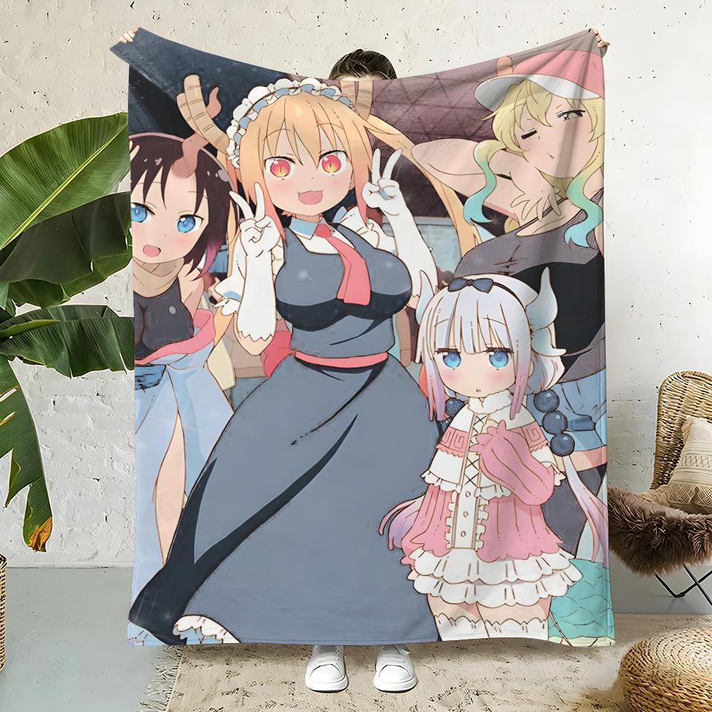 M-Miss Kobayashis Dragon Maid Throw  Flannel Throw Blanket,Bed Home Office Nap Blanket Travel,Camping,Picnic Blanket Soft Decor 75X95CM