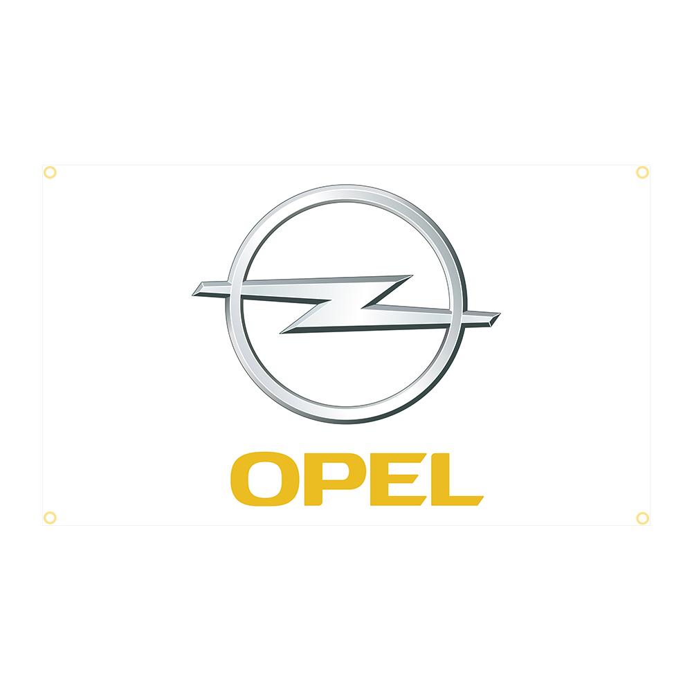 90x150cm Opels Motor Sport Metal Logo Flag Polyester Printed Garage or Outdoor Decoration Banner Tapestry