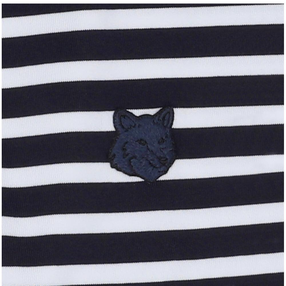 MaiSon KiTSune Men S Long Sleeve T ShirT Bold Fox Head paTch STripe Pm00122kj004