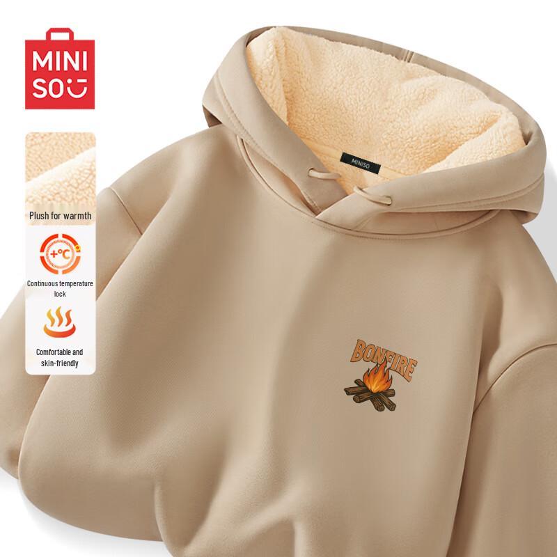MINISO Men's Thickened Hooded Fleece Sweatshirt