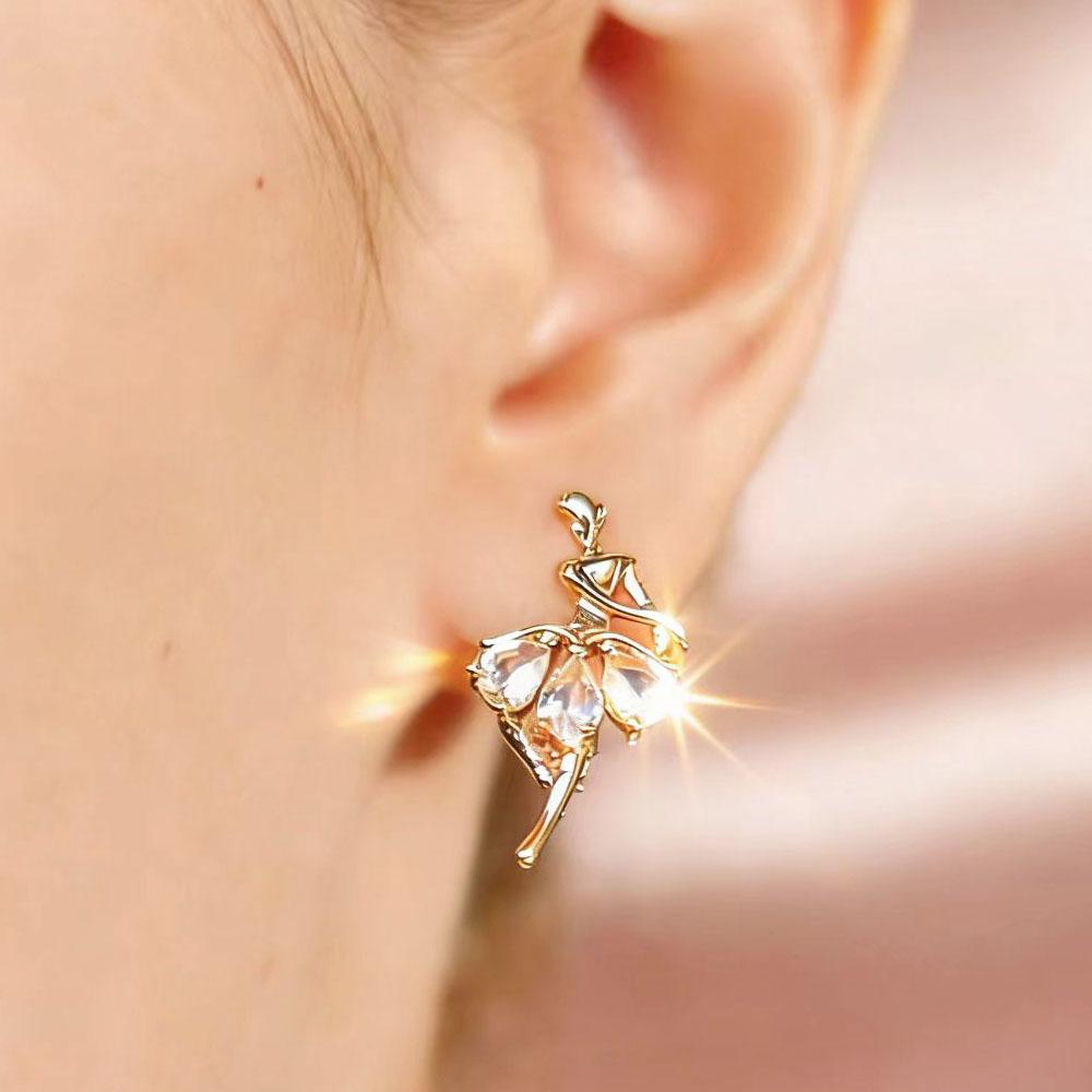 SIMJOO Ballet Zircon Pendant Earrings Fashionable Women s Earrings
