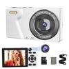 Selfie Function QZTCAMERA Digital Camera 4K 64 Megapixels 64g Card Included Front Type-C Cable Smartphone Connection Time-Lapse Recording 2.8-Inch 18x