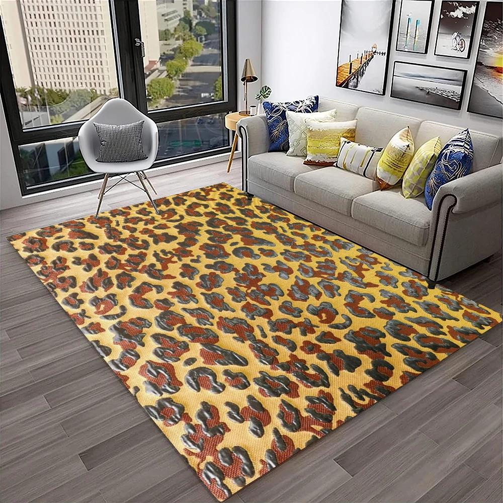 Wild Leopard Stripe Print Series Carpet Rug for Home Living Room Bedroom Sofa Doormat Decor,kid Play Area Rug Non-slip Floor Mat