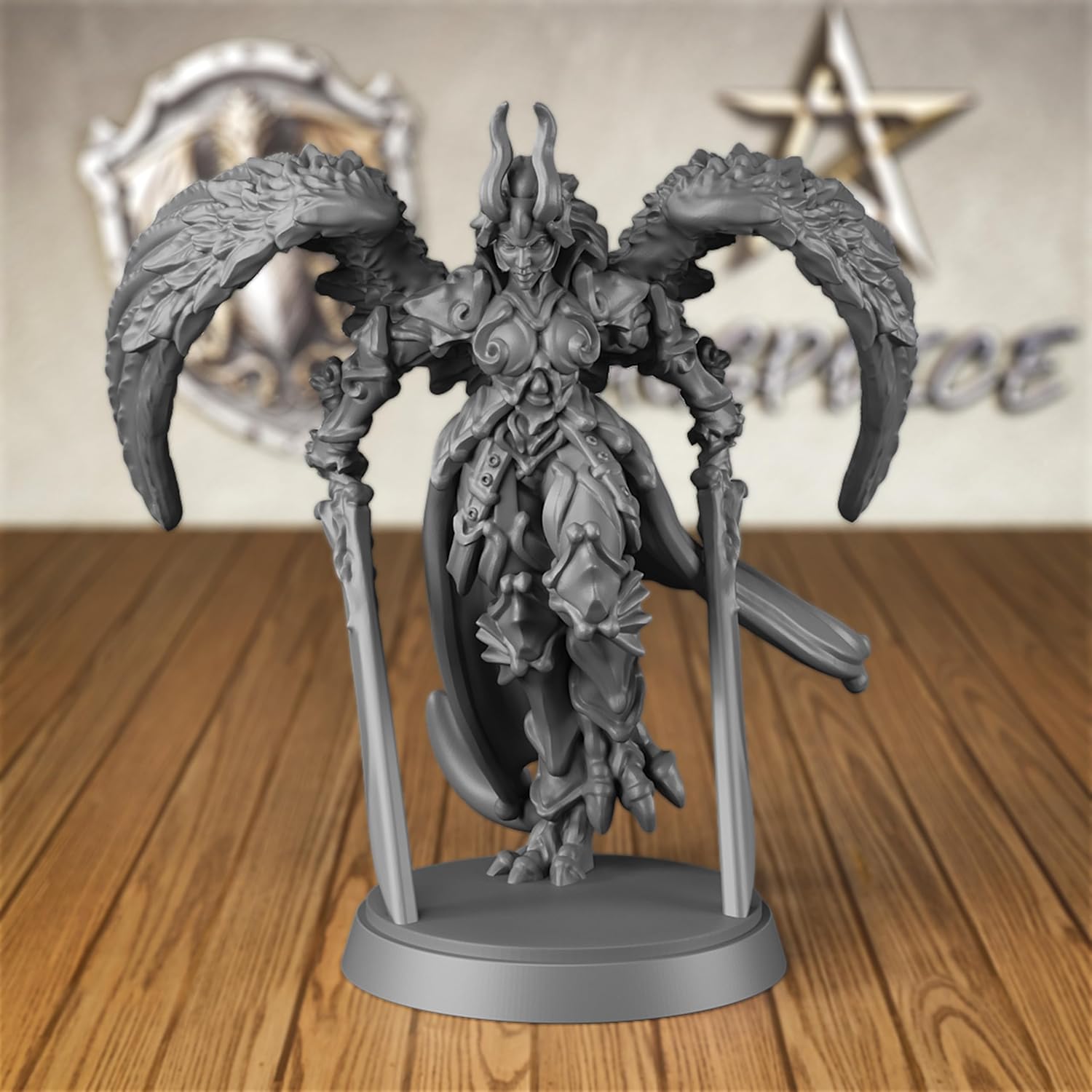 

AUSPDICE Миниатюры Ангел-Истребитель DND для РПГ, Фигурка Темного Ангела, Подходящая для D&D и Других Фэнтези Ролевых Игр
