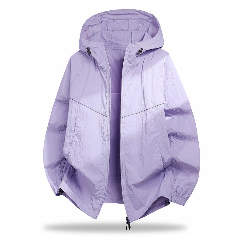 Sunscreen jacket men's 1011 summer sports style thin cool breathable hooded loose sunscreen clothes women