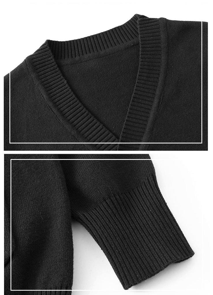 Children's V-Neck Knit Cardigan, Parent-Child Matching, Medium/Large, Spring/Autumn, Thin Academy Style Sweater.