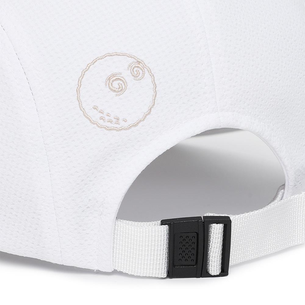 MALBON GOLF Seersucker Wide-Bridal Cap Off White