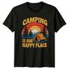 Camping Is Our Happy Place TShirt Retro Vintage Birthday Gift For Him And Her