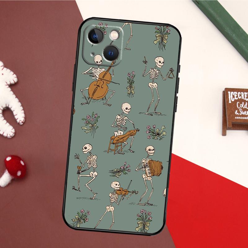 Bones Skeleton Bumper Phone Case For iPhone 16 15 14 11 12 13 Pro Max X XS XR Plus Back Cover