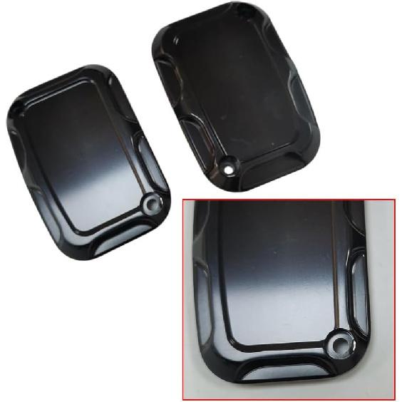Front Rear Brake Reservoir Master Cylinder Cover, Motorcycle Brake Master Clutch Cylinder Covers, 2008-2017 Compatible with Harley FLH FLHX FLHX Road