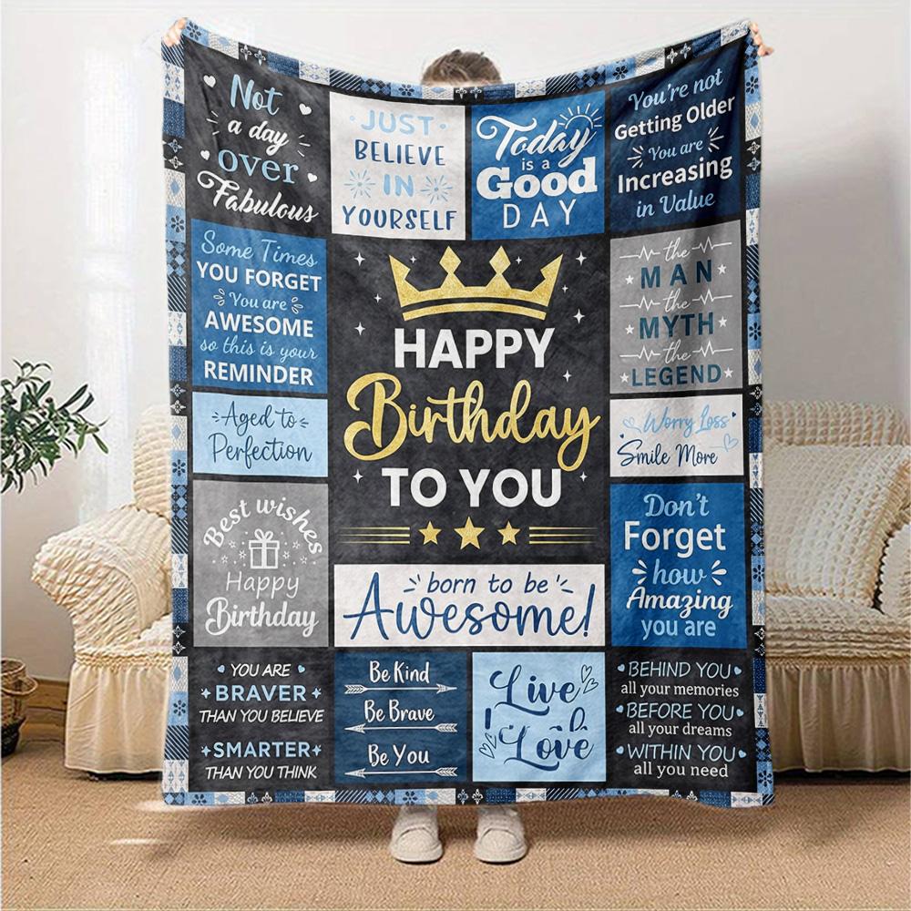 Happy Birthday Celebration Multi-purpose Blanket Comfortable ure Suitable for Sofa Couch Office Bed Seasons Universal Warmthful Friends Y32