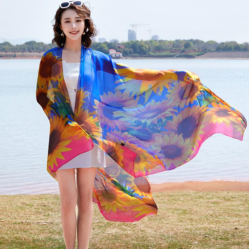 გაზაფხული/ზაფხული ახალი ქალის აბრეშუმის შარფი 90 * 90 სმ სიმულირებული აბრეშუმის ტილო კვადრატული შარფი მოდური პრინტიანი დიდი კვადრატული შარფი პროფესიონალური შარფი