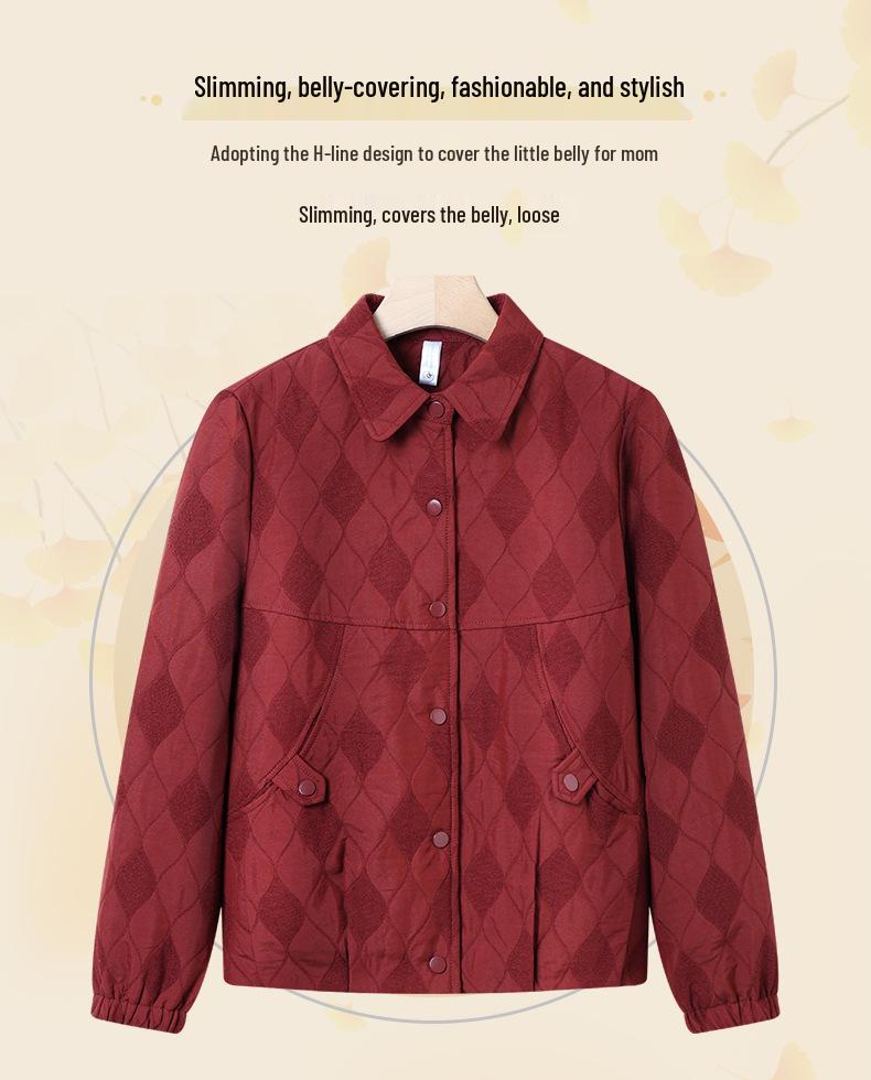 New Autumn/Winter Plus Size Lapel Jacket for Middle-Aged & Elderly Women - Casual Fashion
