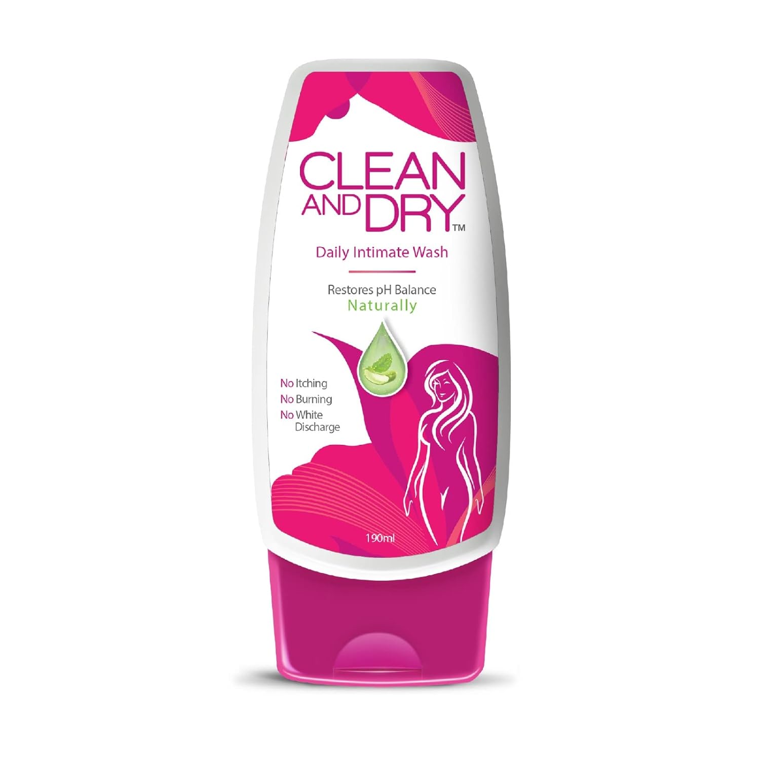 Ежедневное интимное средство Clean & Dry для женщин Мягкое средство для гигиены влагалища Балансирует pH и смягчает чувствительную кожу 190 мл