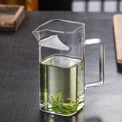 Thickened Glass Fair Cup Green Tea Brewer Teapot Heat-resistant Square Crescent Moon Filter Tea Leak Integrated Tea Separator