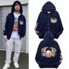 American Streetwear Devil Island Print Fleece Hoodie Loose Casual Sweatshirt Youth
