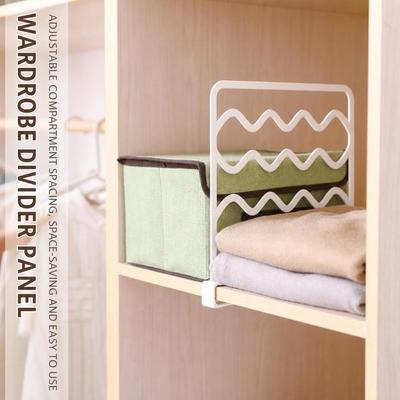4Pcs Adjustable Shelf Dividers Multi-Purpose Easy Install Wardrobe Partition Board Easy Slide Multilayer Separation