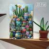 1PC Colorful Cactus Tin Sign, 2D Flat Succulent Metal Plaque, Desert Nature Wall Art, Farmhouse Garden Decor