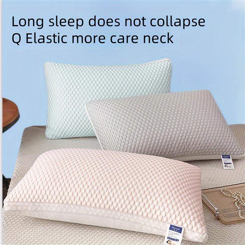 Oreiller Cervical de Massage en Tissu Fibre Soyeuse Glacée Rafraîchissante, Noyau d'Oreiller Aide au Sommeil, Sommeil Profond Adulte Usage Domestique, Oreiller Ménager Évacuant l'Humidité