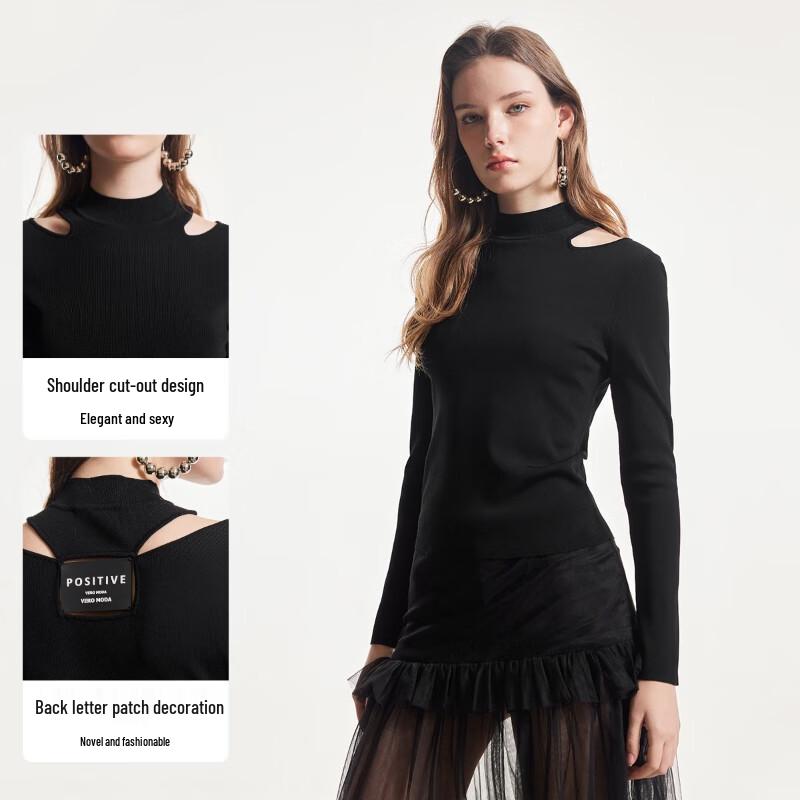 VEROMODA Women's Slim Fit Mock Neck Knit Top