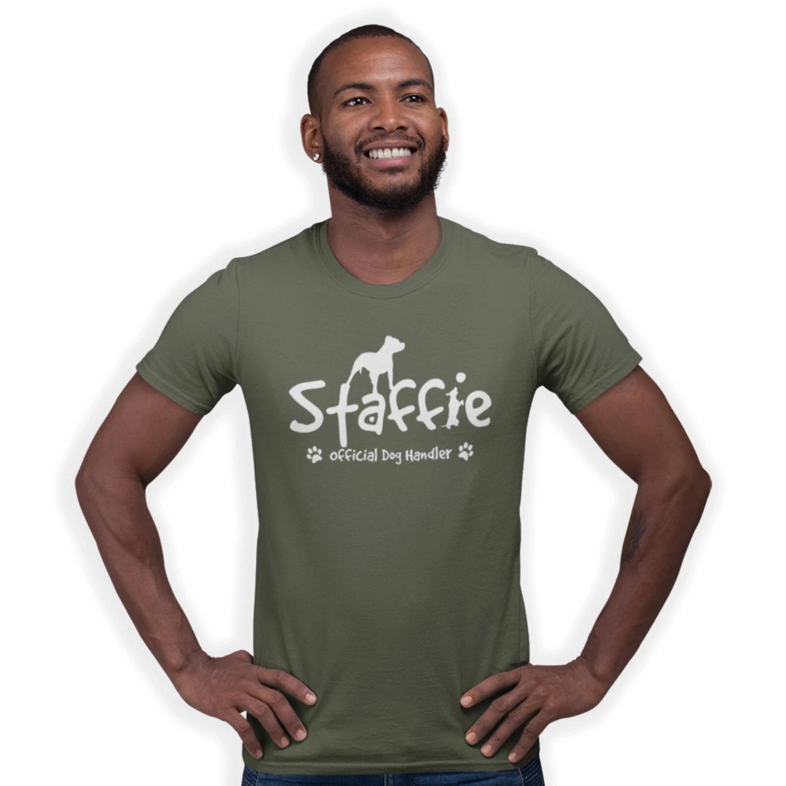 Staffie Official Dog Handler T-Shirt Dog Lover Birthday Gift S