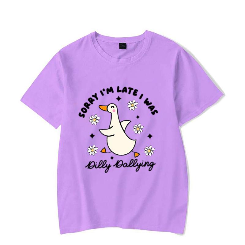Comfort Colors Sorry I'm Late I Was Dilly Dallying Goose Shirt, Funny Goose Shirt, Silly Goose Shirt, Animal Cute Goose Shirt
